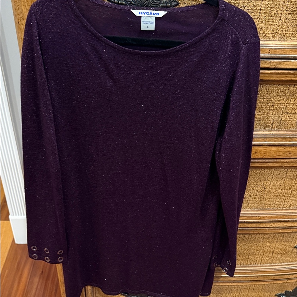 Peter Nygard Women's Dark Purple Tunic Top